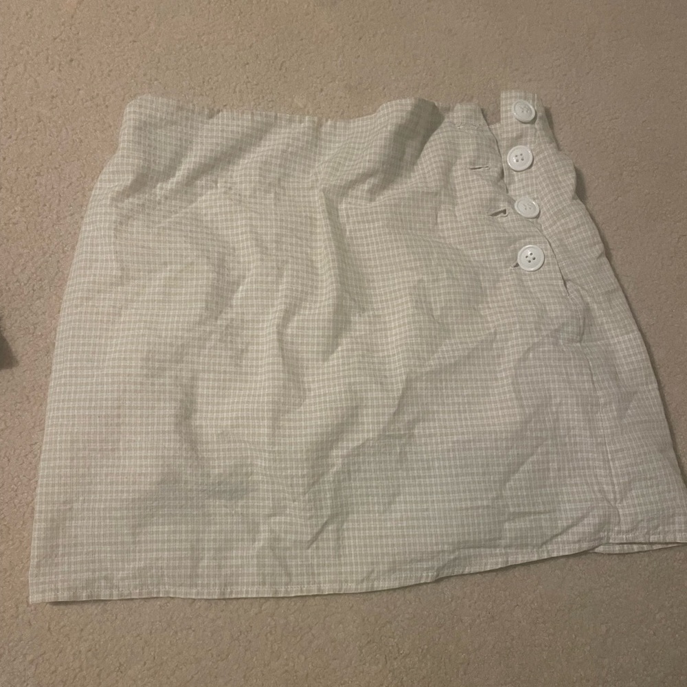 Urban outfitters beige plaid miniskirt